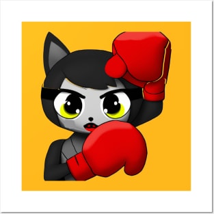 BOXING BLACK CAT Posters and Art